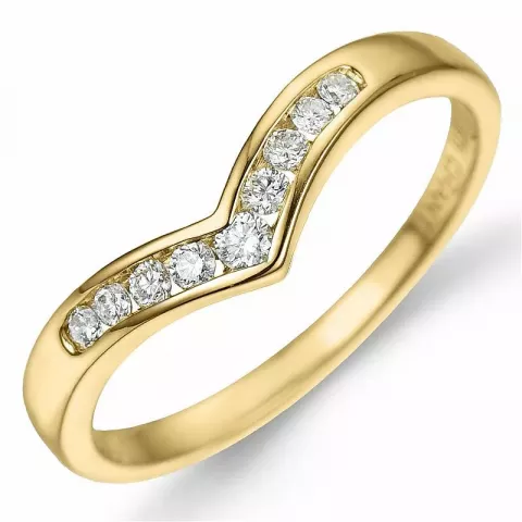 V diamant ring i 9 karat guld 0,15 ct