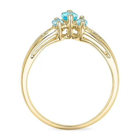 V topas diamantring i 9 karat guld 0,01 ct 0,50 ct