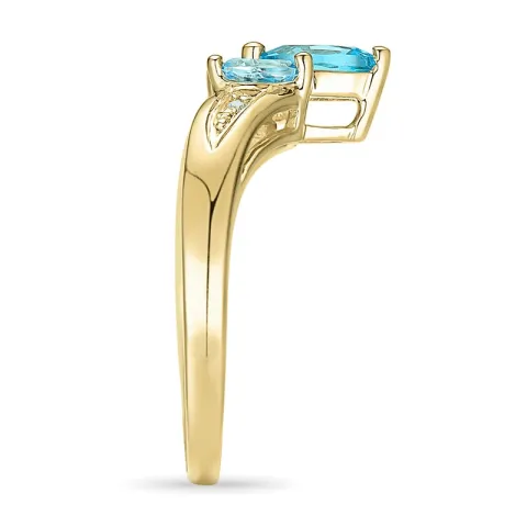 V topas diamantring i 9 karat guld 0,01 ct 0,50 ct