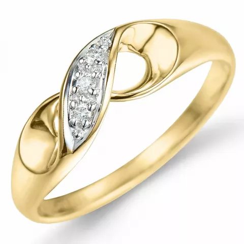 Kollektionsprov diamant ring i 9 karat guld- och vitguld 0,03 ct