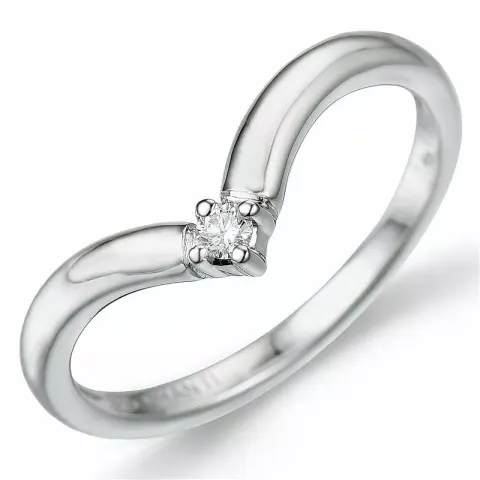 V diamant ring i 9 karat vitguld 0,04 ct