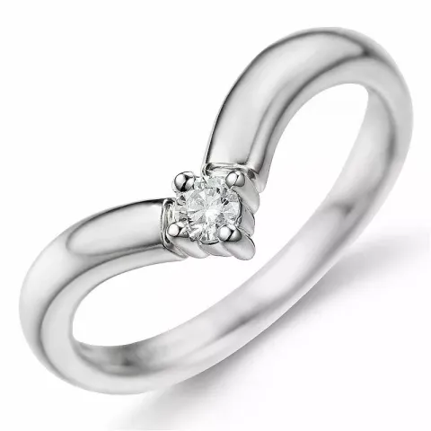 V diamant ring i 9 karat vitguld 0,08 ct