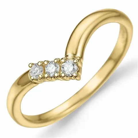 V diamant ring i 9 karat guld 0,12 ct