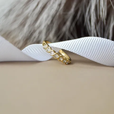 diamant ring i 9 karat guld med rhodium 0,04 ct
