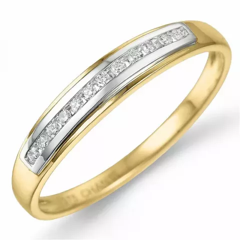 Diamant ring i 9 karat guld- och vitguld 0,08 ct