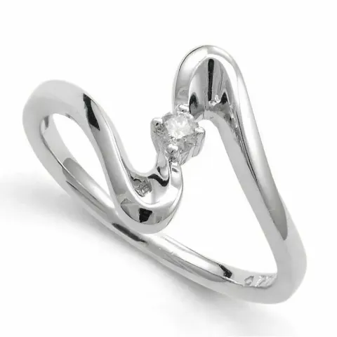 abstrakt diamant ring i 9 karat vitguld 0,05 ct