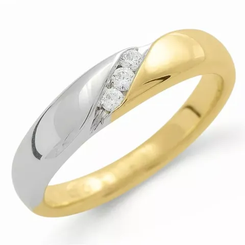 diamant ring i 9 karat guld- och vitguld 0,08 ct