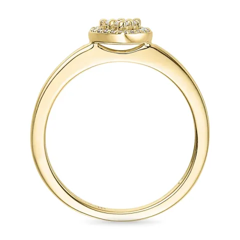 hjärta ametist diamantring i 9 karat guld 0,07 ct 0,05 ct