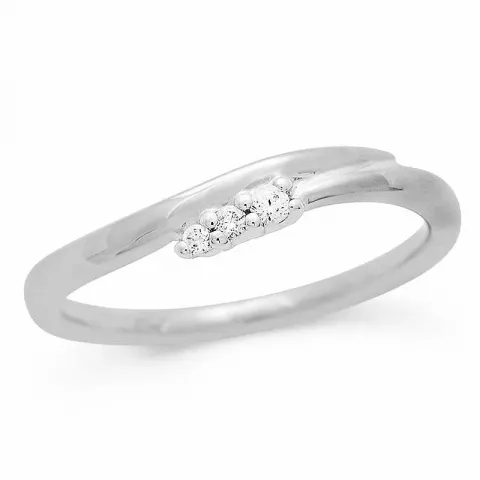abstrakt diamant ring i 9 karat vitguld 0,05 ct