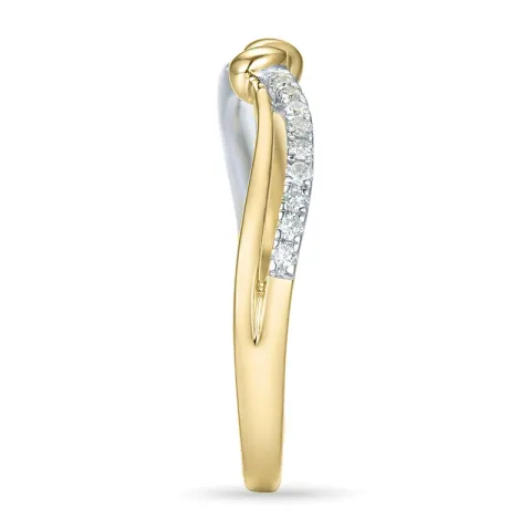diamantring i 9 karat guld- och vitguld 0,10 ct