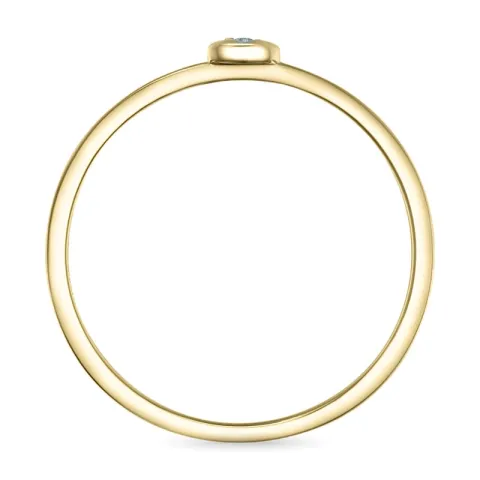 rund diamantring i 9 karat guld- och vitguld 0,01 ct