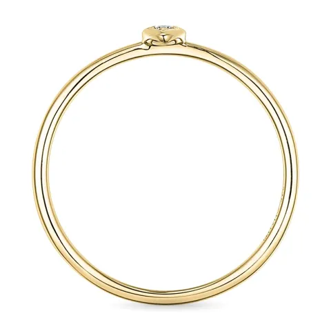 Fyrkantigt diamantring i 9 karat guld 0,01 ct