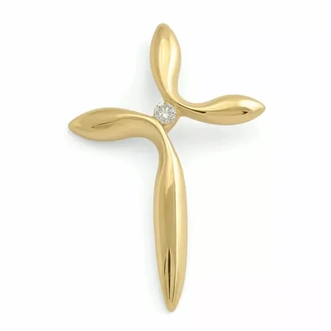 kors diamantberlocker i 9 carat guld 0,02 ct