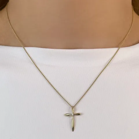 kors diamantberlocker i 9 carat guld 0,02 ct