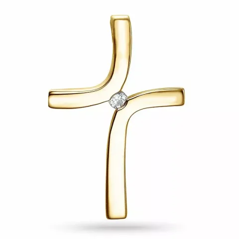 kors diamantberlocker i 9 carat guld 0,03 ct  ct