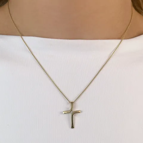 kors diamantberlocker i 9 carat guld 0,03 ct  ct