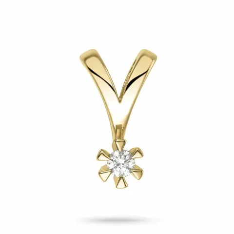 diamant solitärberlock i 9 carat guld 0,05 ct