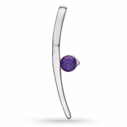 Långt ametist hängen i 9 carat vitguld 0,12 ct