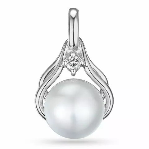 Pärla diamantberlocker i 9 carat vitguld 0,02 ct