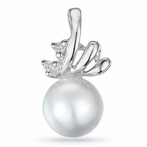 Pärla diamantberlocker i 9 carat vitguld 0,02 ct