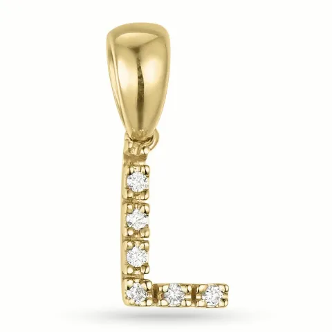 Kollektionsprov bokstav l diamant hängen i 9 carat guld 0,03 ct