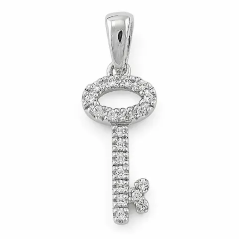 Nyckel diamantberlocker i 9 carat vitguld 0,10 ct