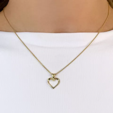 hjärta diamant hängen i 9 carat guld 0,009 ct