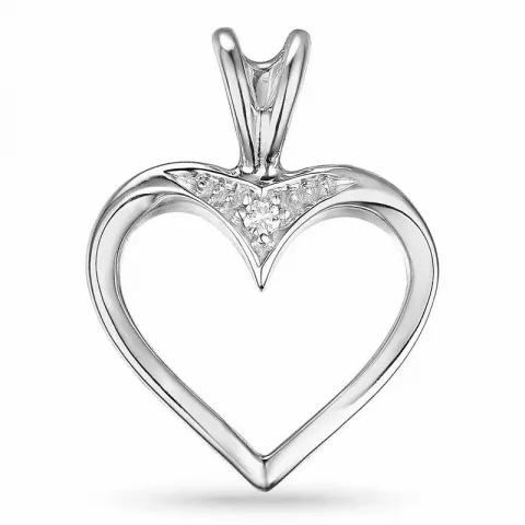 hjärta diamantberlocker i 9 carat vitguld 0,009 ct