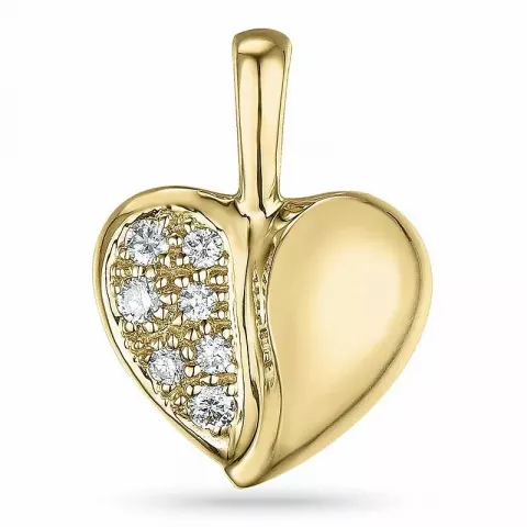 Hjärta diamant hängen i 9 carat guld 0,08 ct