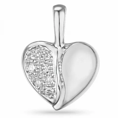 Hjärta diamant hängen i 9 carat vitguld 0,08 ct