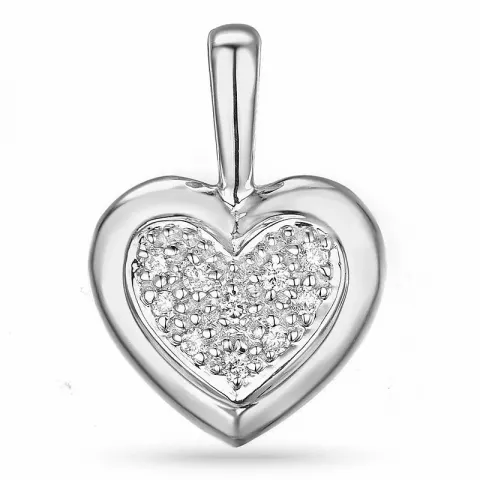 Hjärta diamantberlocker i 9 carat vitguld 0,05 ct