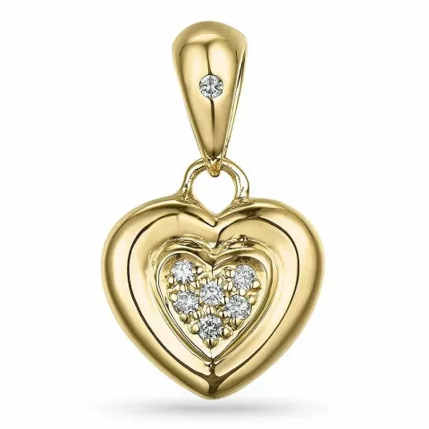 Hjärta diamant hängen i 9 carat guld 0,06 ct