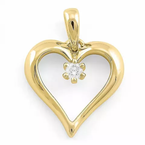 hjärta diamantberlocker i 9 carat guld 0,07 ct