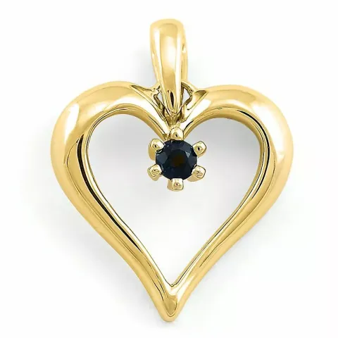 hjärta safir hängen i 9 carat guld 0,10 ct