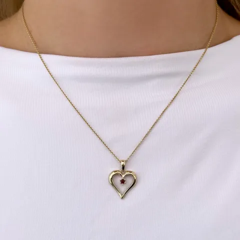 hjärta safir hängen i 9 carat guld 0,10 ct