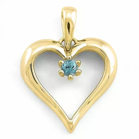 Elegant hjärta topas hängen i 9 carat guld 0,10 ct