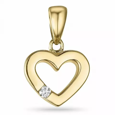 Hjärta diamant hängen i 9 carat guld 0,02 ct