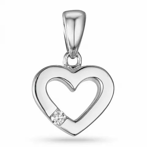 hjärta diamant hängen i 9 carat vitguld 0,02 ct