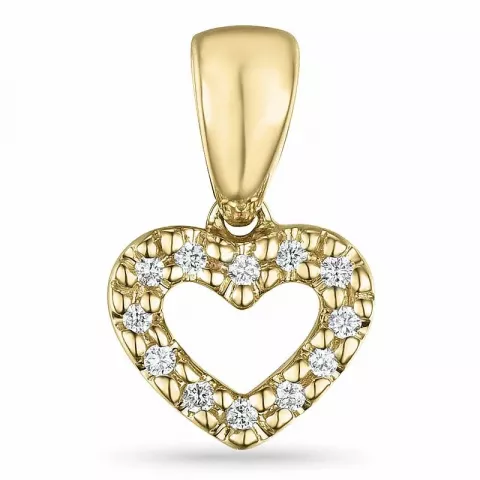 Hjärta diamant hängen i 9 carat guld 0,06 ct