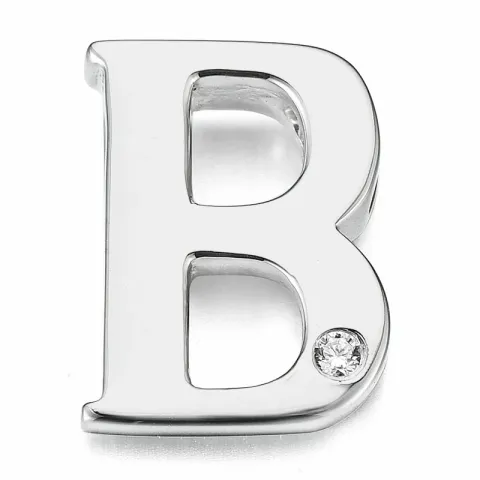 Kollektionsprov bokstav b diamant hängen i 9 carat vitguld 0,01 ct