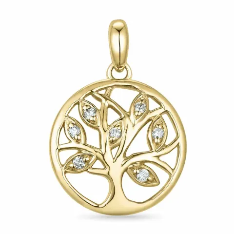 livets träd diamant hängen i 9 carat guld 0,05 ct