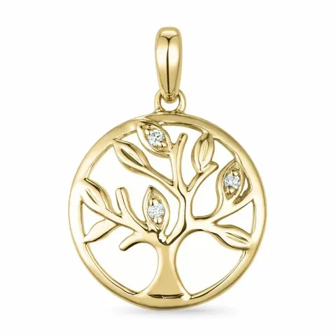livets träd diamant hängen i 9 carat guld 0,02 ct