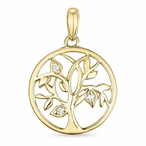 livets träd diamant hängen i 9 carat guld 0,02 ct
