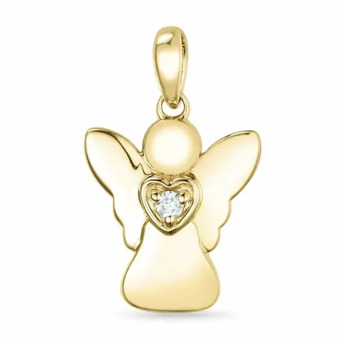 ängel diamant hängen i 9 carat guld 0,02 ct