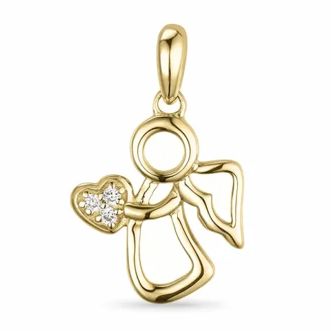 ängel diamant hängen i 9 carat guld 0,02 ct