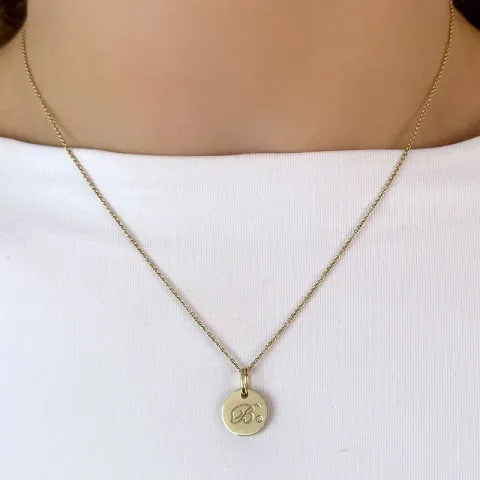 bokstav b diamant hängen i 9 carat guld 0,01 ct