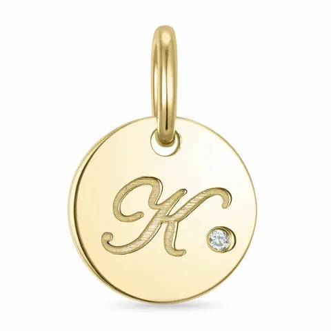 bokstav k diamant hängen i 9 carat guld 0,01 ct