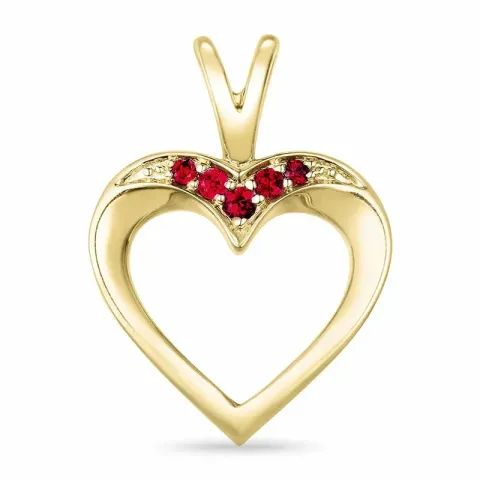hjärta rubin hängen i 9 carat guld 0,07 ct