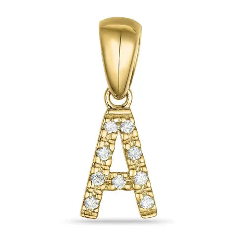 bokstav a diamant hängen i 9 carat guld 0,05 ct