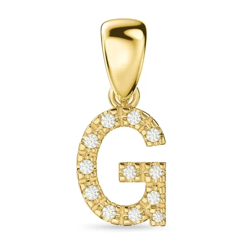 bokstav g diamant hängen i 9 carat guld 0,07 ct